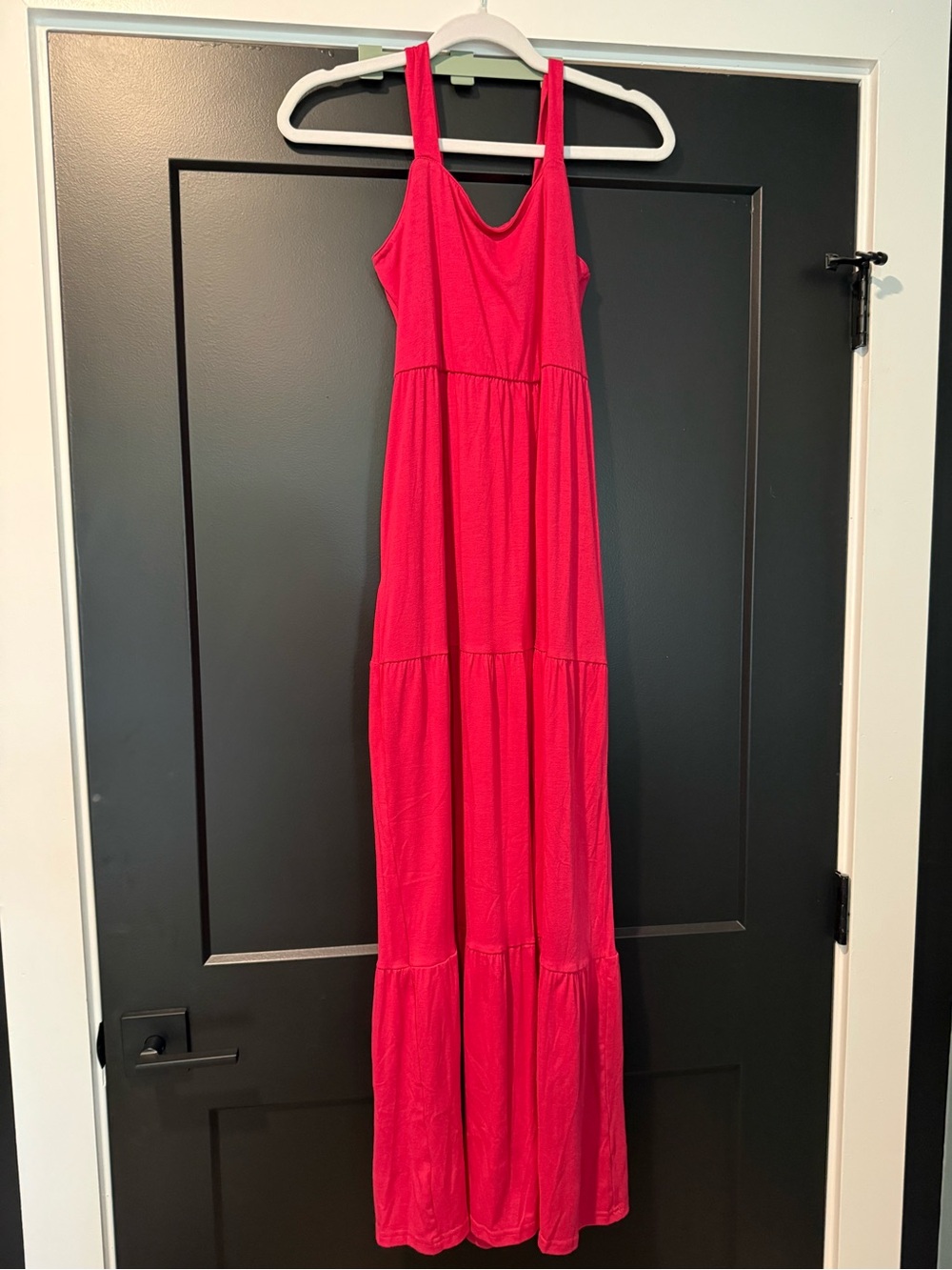 Strappy Pink Tiered Maxi Dress
